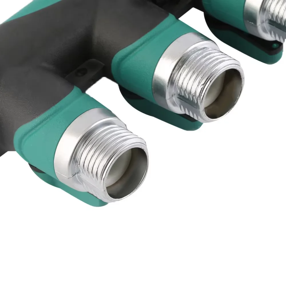 Conector de grifo de 4 vías, divisor de tubo de manguera de jardín, conector de agua de riego por goteo de plástico de 3/4 pulgadas, nuevo agrícola