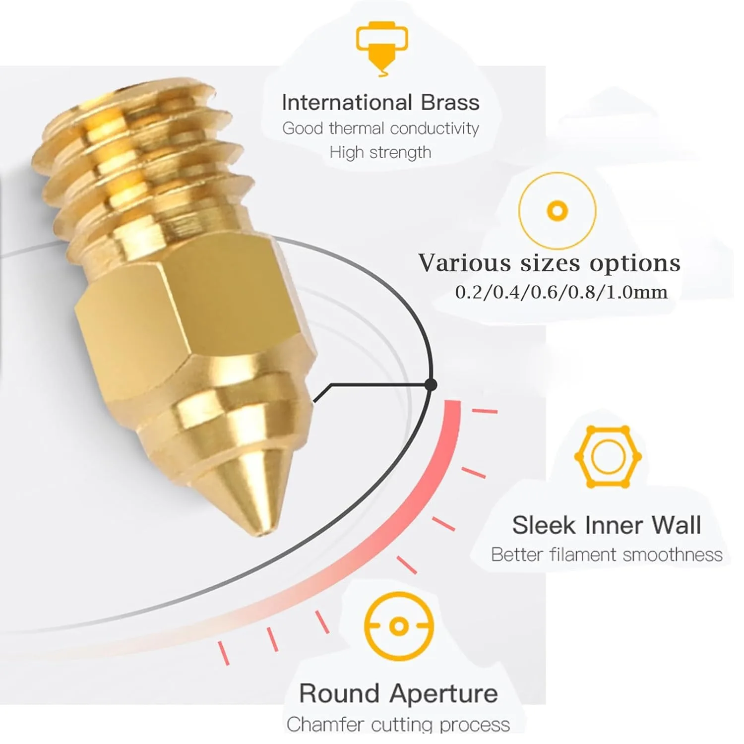 Boquillas Creality Originales 0.4/0.6mm (5 piezas) para Ender 3/Pro/V2/Max/Neo, Ender 5/Pro/Plus, Ender 6 Impresora 3D