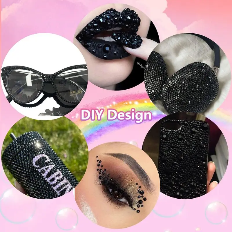 15000 Piezas de Diamantes de Imitación de Resina Multicolor, Gemas para Uñas de 2-6mm con Parte Posterior Plana, Sin Fijación en Caliente, con Lápiz Aplicador de Cera y Pinzas para Manualidades