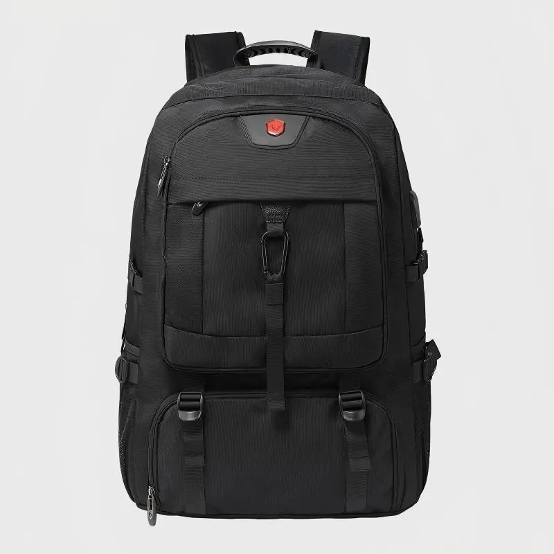 Mochila de Viaje Grande para Hombre de 50L 80L, con Compartimento Separado para Zapatos, Mochila Impermeable para Negocios, Deportes al Aire Libre, Bolsa de Almacenamiento Negra