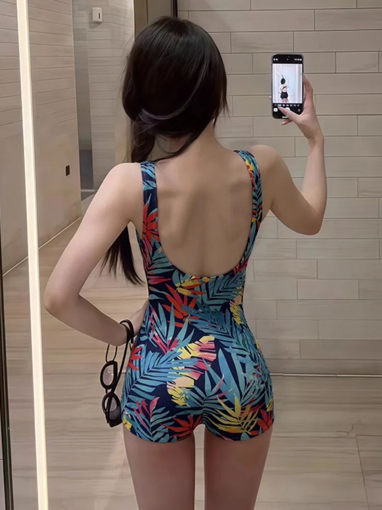 Traje de Baño de Una Pieza para Mujer 2026, Nuevo Diseño Estampado, Sexy, Monokini, Espalda Descubierta, Ropa de Playa