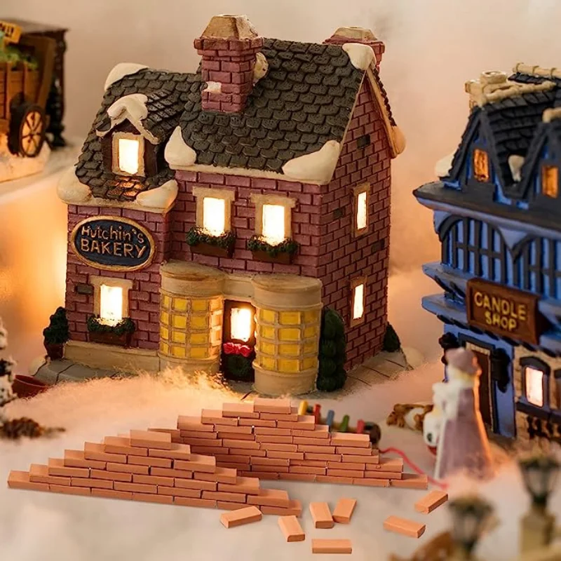 50-150 Uds. 1:16 Mini modelo de ladrillos reales, accesorios de paisajismo de estatuillas en miniatura, juguete de ladrillos falsos DIY para construcción de jardín de hadas