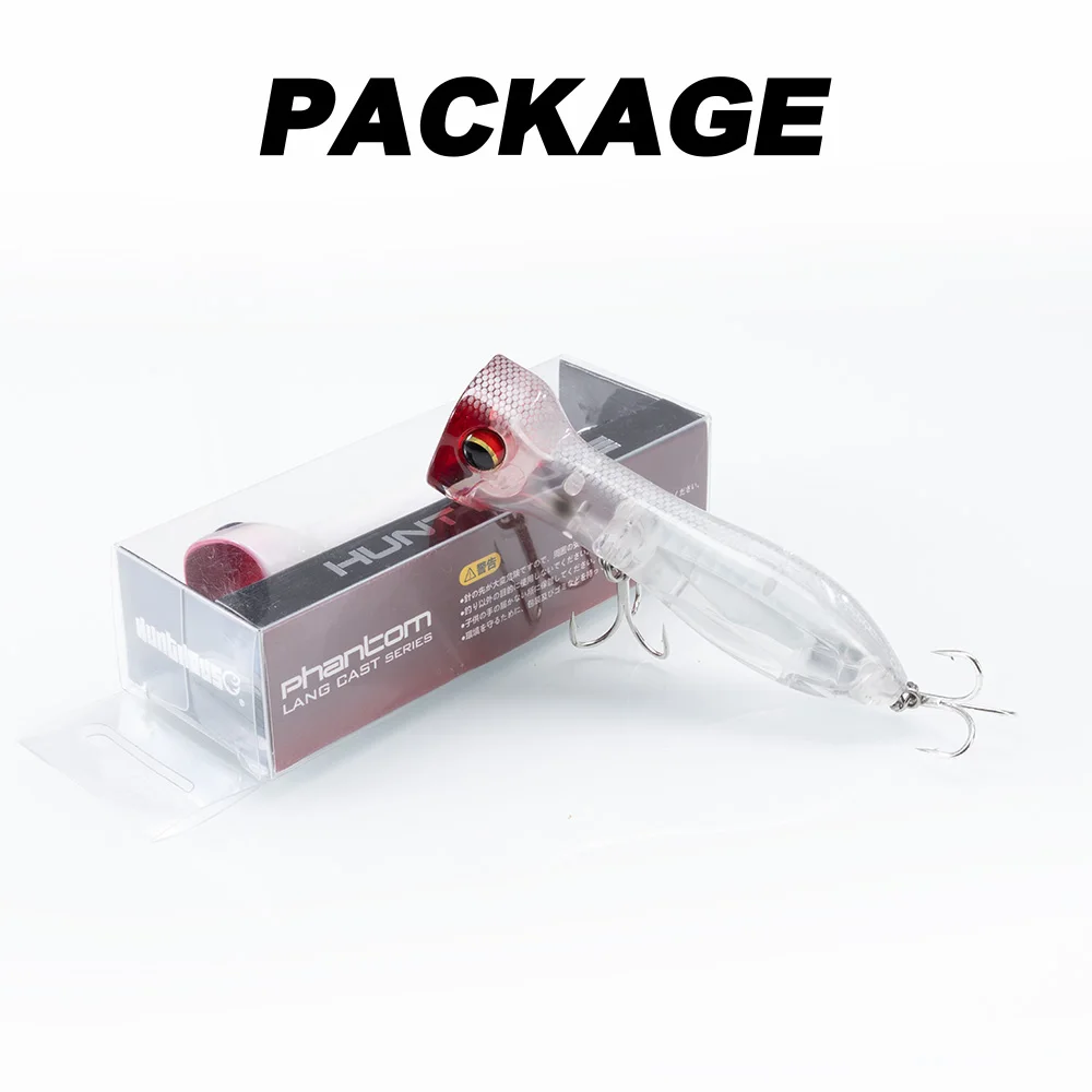 Hunthouse PRISM ROAR Popper Flotante de Superficie WTD Señuelo de Pesca de Carpa 95mm 20g Wobbler Cebo Duro Artificial para Lubina