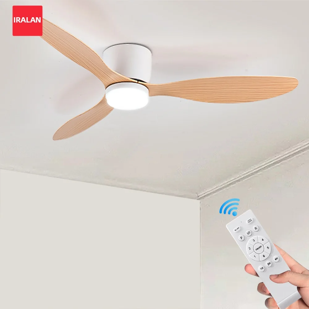 IRALAN-ventilador de techo de suelo bajo de 52 pulgadas, ventilador LED moderno para dormitorio, lámpara de techo para comedor, sala de estar, ventilador eléctrico para el hogar