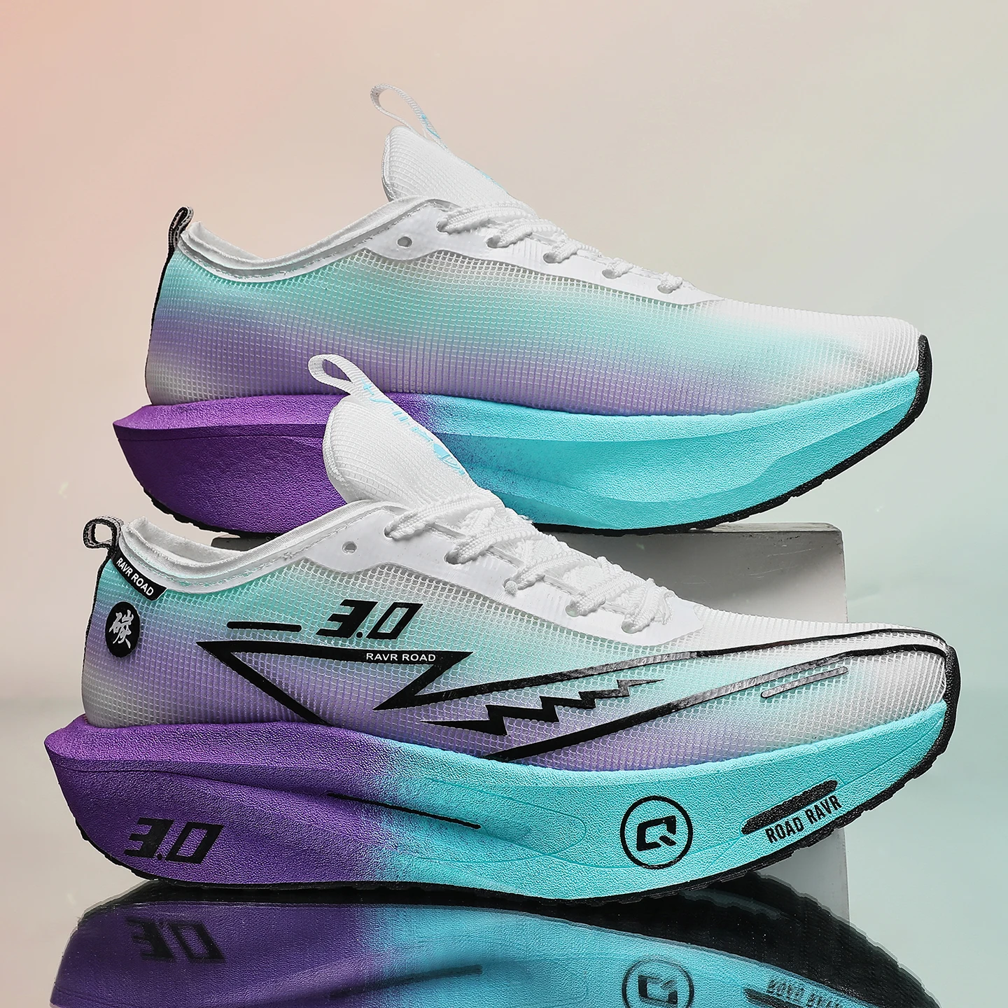 Zapatillas para correr para hombre, zapatillas deportivas para maratón con placa de carbono, transpirables, ligeras, antideslizantes, cómodas, atléticas, para mujer