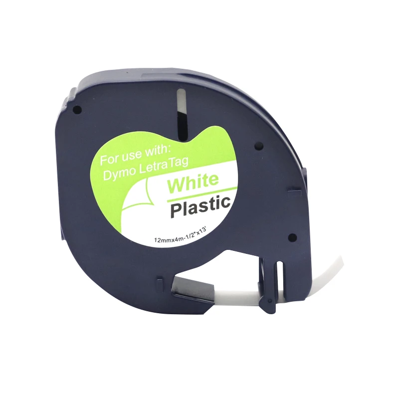 10/20/30/50 Uds 91331 91201 12mm cinta de etiquetas de plástico Multicolor Compatible con Dymo LetraTag etiquetadora cinta de papel para LT100H LT-100T
