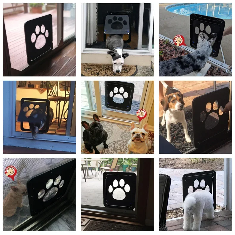 Puerta para mascotas para perros y gatos, apta para puertas/ventanas/biombos con red anti - mosquito, fácil de instalar, duradero y conveniente de usar