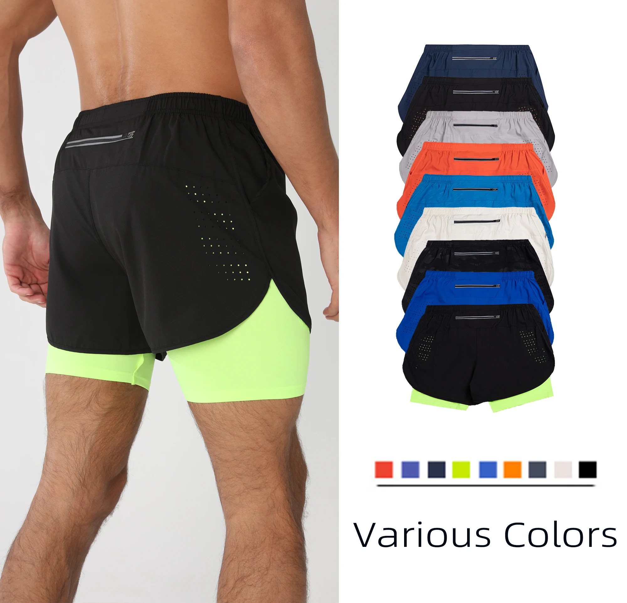 Pantalones cortos de gimnasio para hombre, pantalones cortos para correr con bolsillos con forro, bucle de toalla, pantalones cortos deportivos atléticos transpirables de entrenamiento ligeros de secado rápido para hom