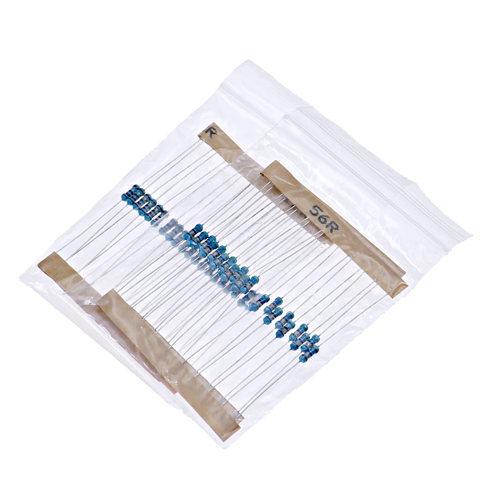 2600 Uds 130 valores 1/4W 0,25W 1% resistencias de película metálica Kit surtido de resistencias paquete de muestra con bolsas de PE cada 20 piezas