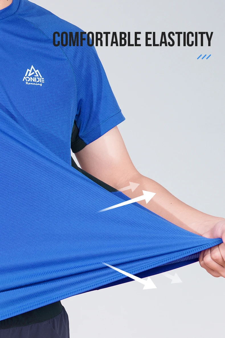 AONIJIE-Camiseta deportiva de secado rápido para hombre, camisa de manga corta con cremallera y cuello redondo, transpirable, para Fitness y ciclismo, FM5158