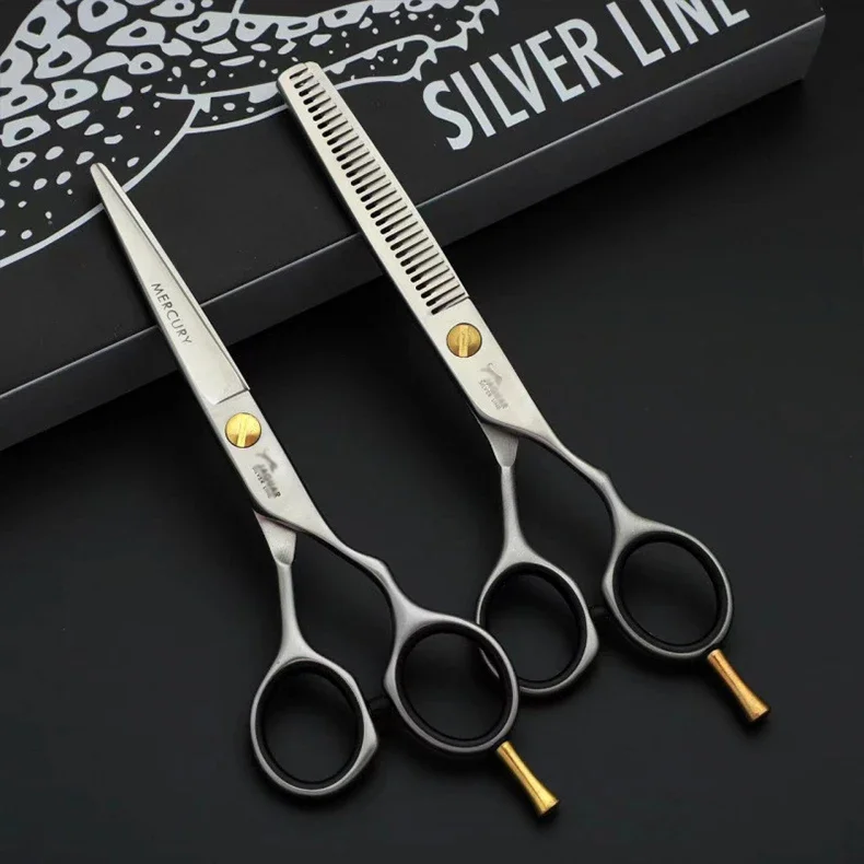 Tijeras de Peluquería Profesionales de Alta Calidad para Cortar y Entresacar Cabello, para Barberías y Salones, Juego de 5.5, 6.0, 6.5 y 7.0 Pulgadas