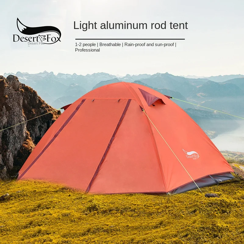 Desert Fox tienda de campaña al aire libre para una sola persona, de doble capa poste de aluminio, profesional, resistente a la lluvia y al viento, Hikin