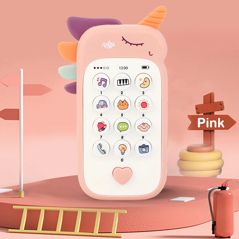 Juguete de teléfono para bebé, sonido musical, juguetes para dormir con mordedor, teléfono de simulación, juguete educativo para edades tempranas, regalos para niños