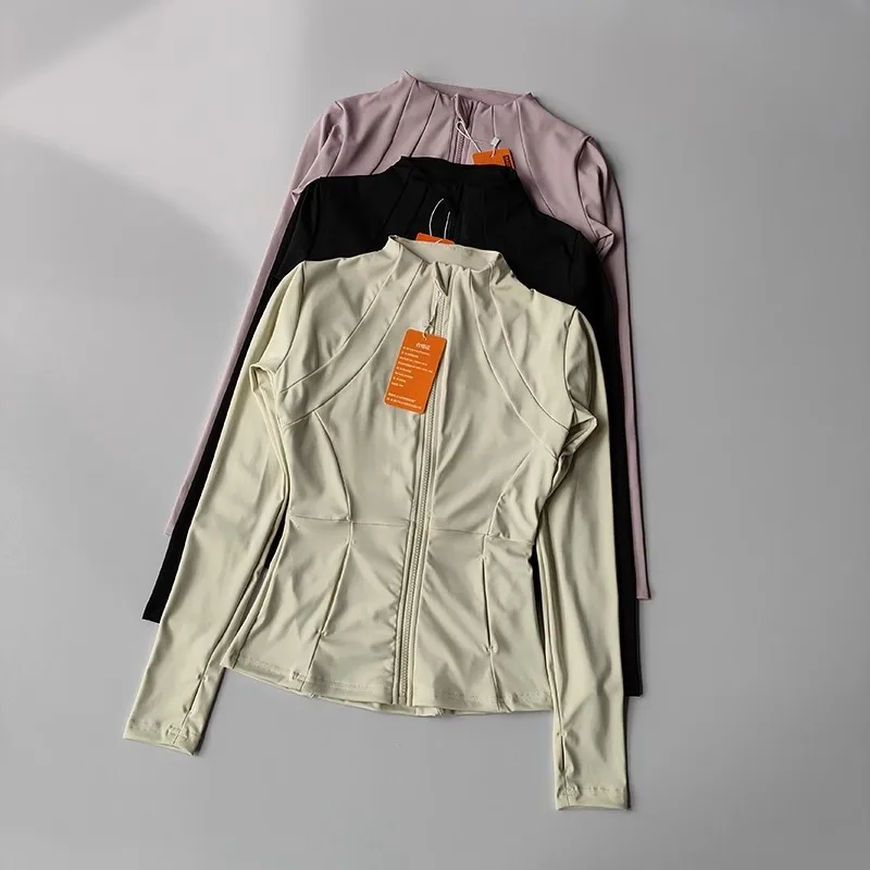 Chaqueta deportiva de Yoga transpirable ajustada para mujer, deportes profesionales para correr, Top de manga larga para efecto adelgazante, otoño