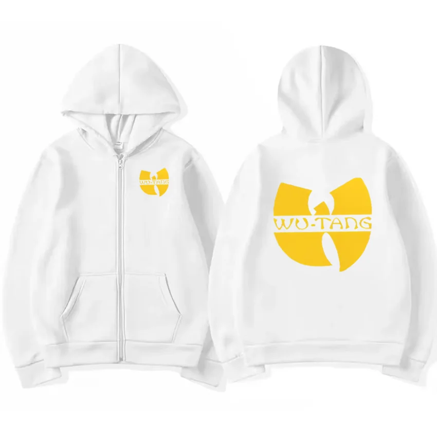Sudadera con capucha con gráficos de Hip Hop Années 90 Wu Clan T-tangs para hombre y mujer, chaqueta punk con cremallera, abrigo gótico de lana de manga larga, ropa informal suelta