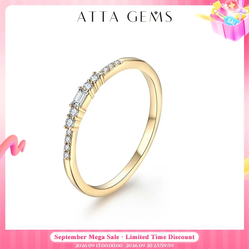 ATTAGEMS, excelente corte, camiseta nueva, anillo de moissanita de Color D de calidad para mujer, Plata de Ley 925 sólida, 10k, 14k, oro blanco de 18k para niñas