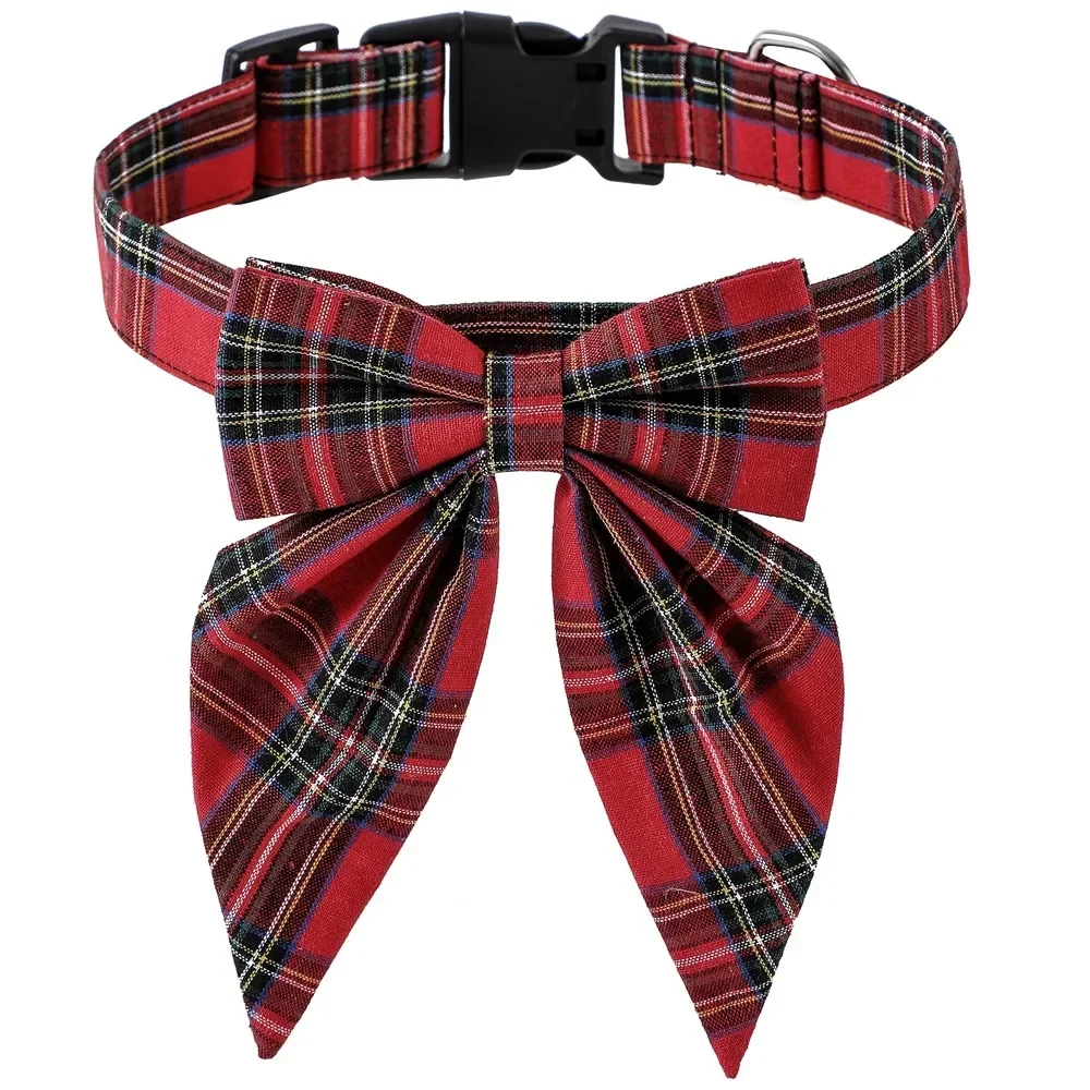Collares para perros con lazo de copo de nieve de Navidad de algodón, accesorios para cachorros y gatos, Collar para perros pequeños y grandes