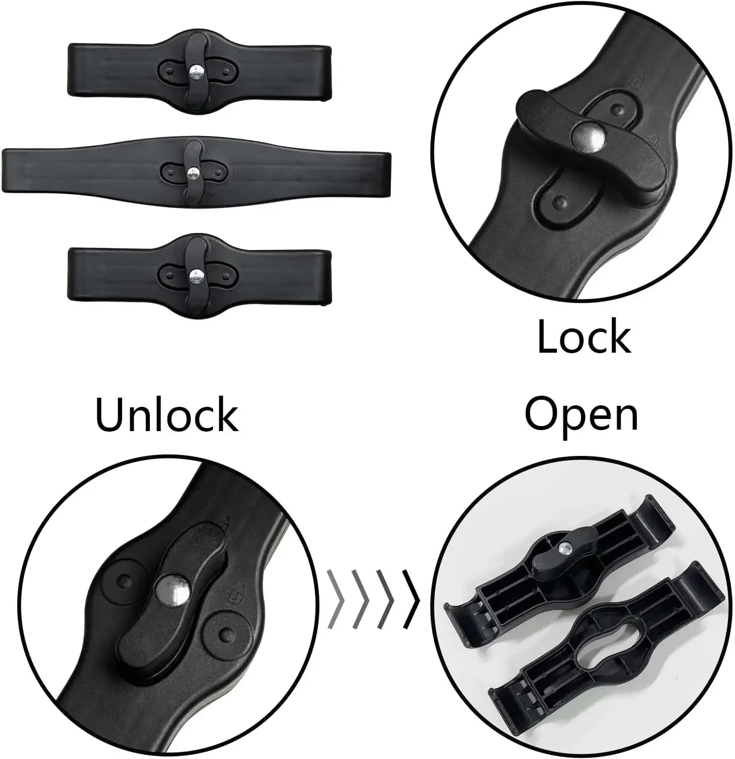 Paquete de 3 conectores para cochecito gemelo, sujetadores adaptadores ligeros ajustables desmontables, gancho doble Universal para cochecito, liberación rápida