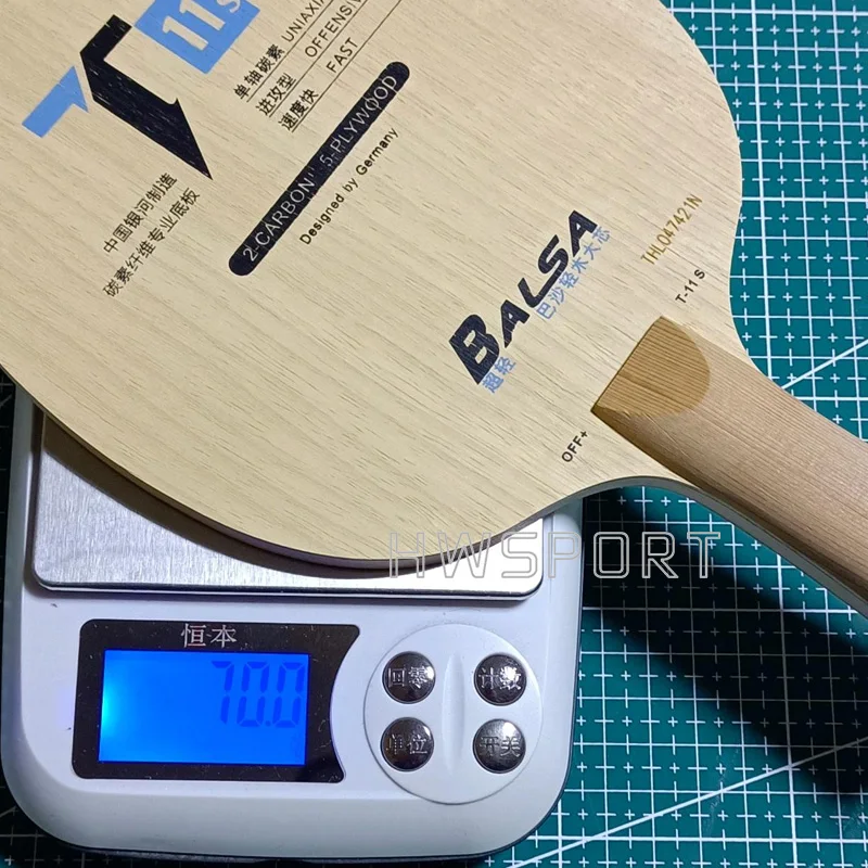 Hoja de tenis de mesa YINHE T11S, hoja de Ping Pong súper ligera, 5 madera, 2 carbono, ofensivo, 72g