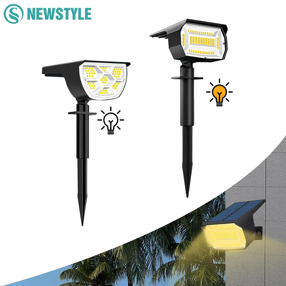 Foco Solar de 1/2/4 Uds., 68/72 LED, focos solares para jardín al aire libre, impermeables, 3 modos, luz de pared, puerta, patio trasero, garaje