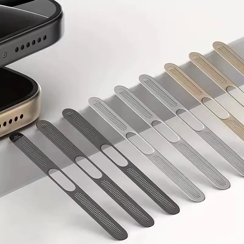 10 Piezas de Malla Metálica Antipolvo Adhesiva para iPhone 16 Pro 15 14 13 12 Series, Protector de Malla Antipolvo para el Orificio del Auricular Compatible