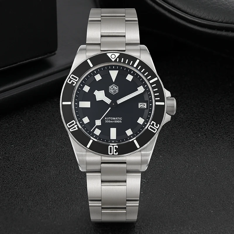 Reloj de Buceo San Martin SN0121TE de Titanio, Movimiento Automático ST2130, Titanio Grado 5, Resistente al Agua 120 Clicks, 300m