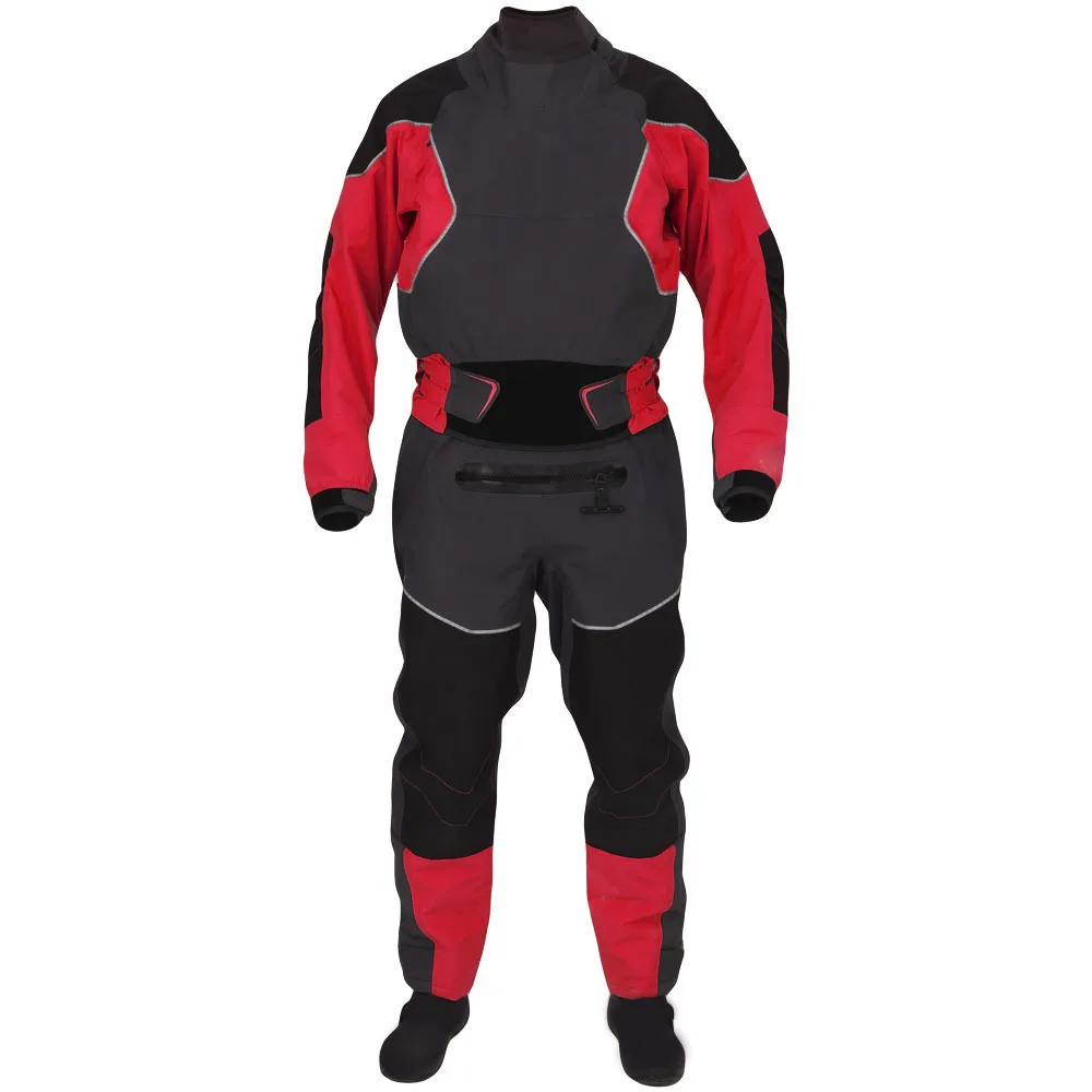 Traje Seco para Kayak LKVER para Hombre, con Juntas de Látex en Cuello y Muñeca, Falda Superior de Doble Ajuste, Cierres de Neopreno con Velcro