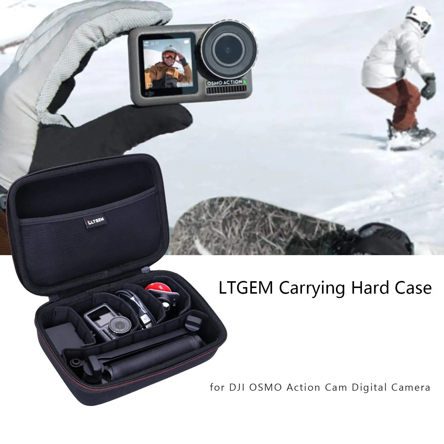 Estuche rígido de EVA para DJI Osmo Action 4/3/2/1 y GoPro Hero Series, bolsa de almacenamiento de transporte impermeable, solo bolsa