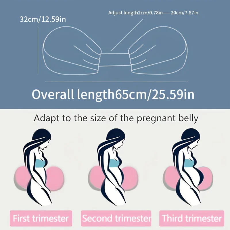 Almohada de maternidad en forma de U: soporte de cuerpo completo para mujeres embarazadas, cómodo alivio del dolor de cadera y espalda para personas mayores de lado