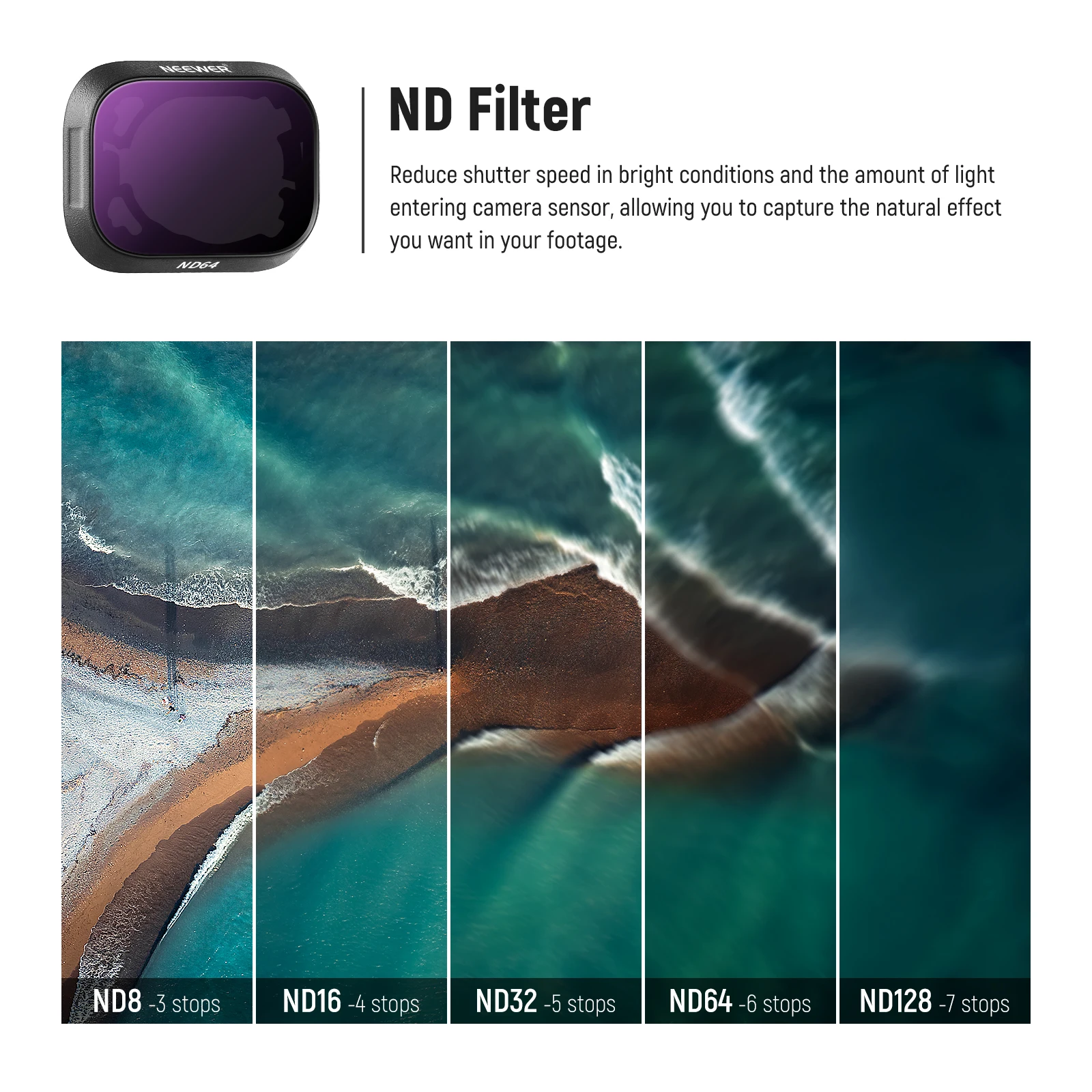 NEEWER-Juego de filtros ND Compatible con DJI Mini 3/Mini 3 Pro, filtro de densidad neutra, accesorio de lente de Dron, paquete de 6