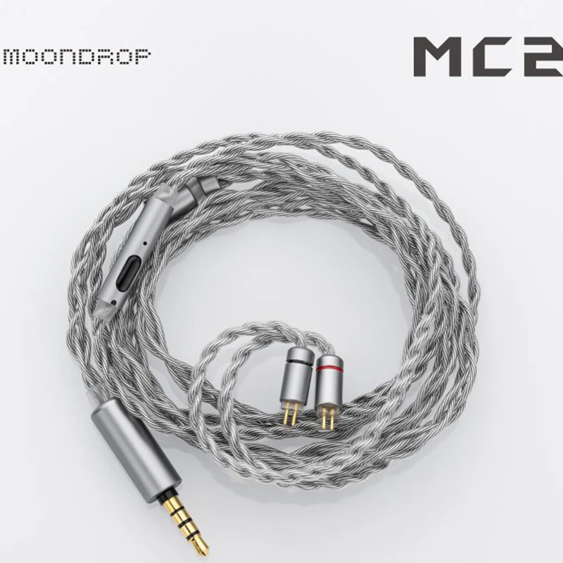 Cable de actualización de micrófono MOONDROP MC2 3,5 mm 0,78 mm 2 pines chapado en cobre y plata sin oxígeno