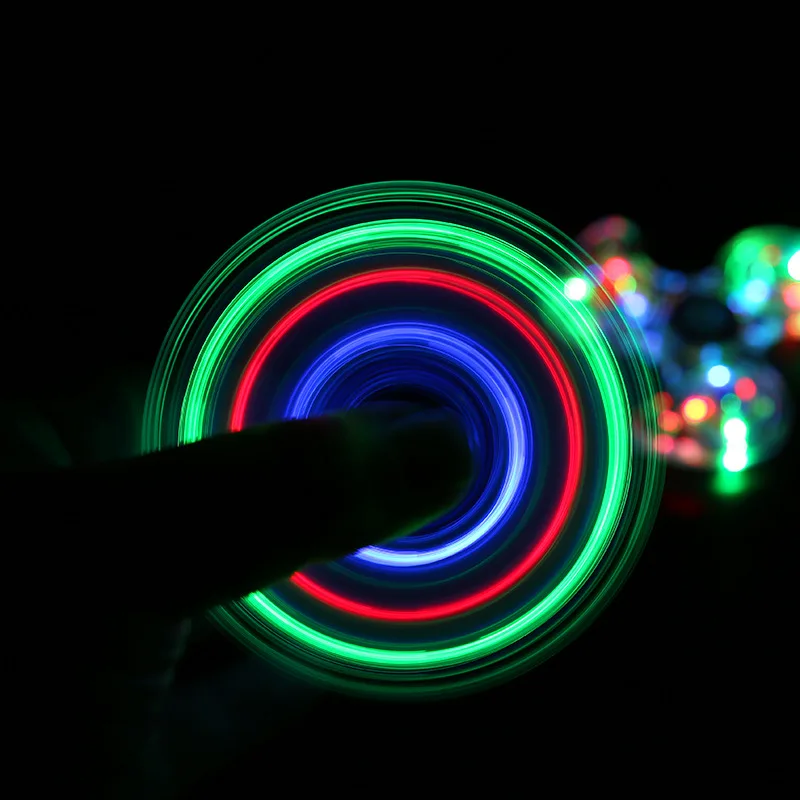 Fidget Spinner con luz LED, juguete luminoso para dedos, Spinner de mano, reducción de estrés y alivio de la ansiedad, recuerdos de fiesta para niños y adultos