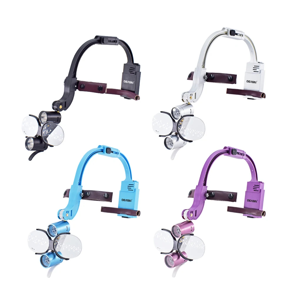 Lámpara de luz LED para cabeza Dental, lupas binoculares de aumento, luz de 5W, faro quirúrgico para dentista, equipo de laboratorio, 2,5x, 3,5x