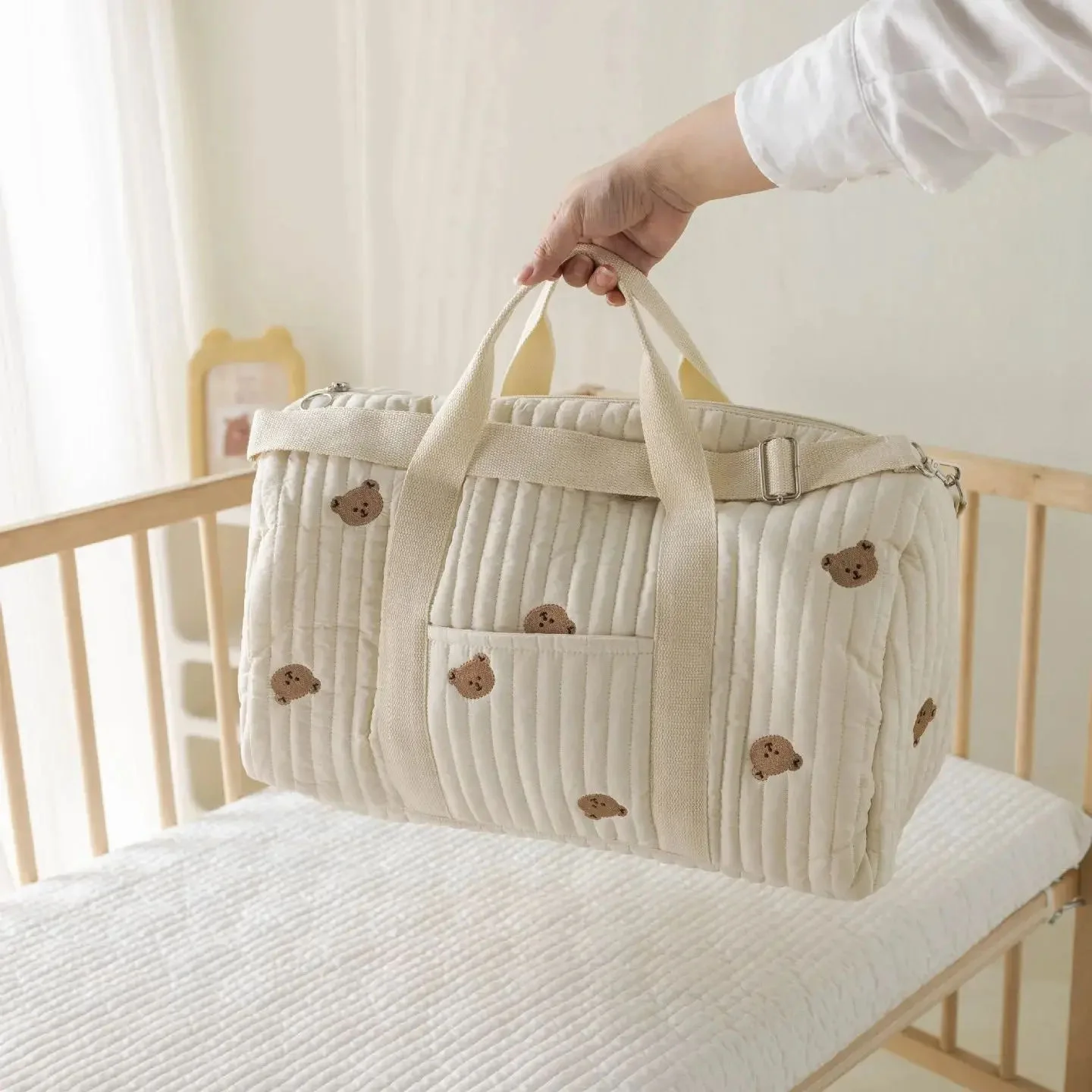 Bolsa grande para mamá, bolsa de almacenamiento de pañales de bebé de maternidad, organizador de artículos para bebé de gran capacidad, bolsa de viaje para mujer, bolso multifuncional