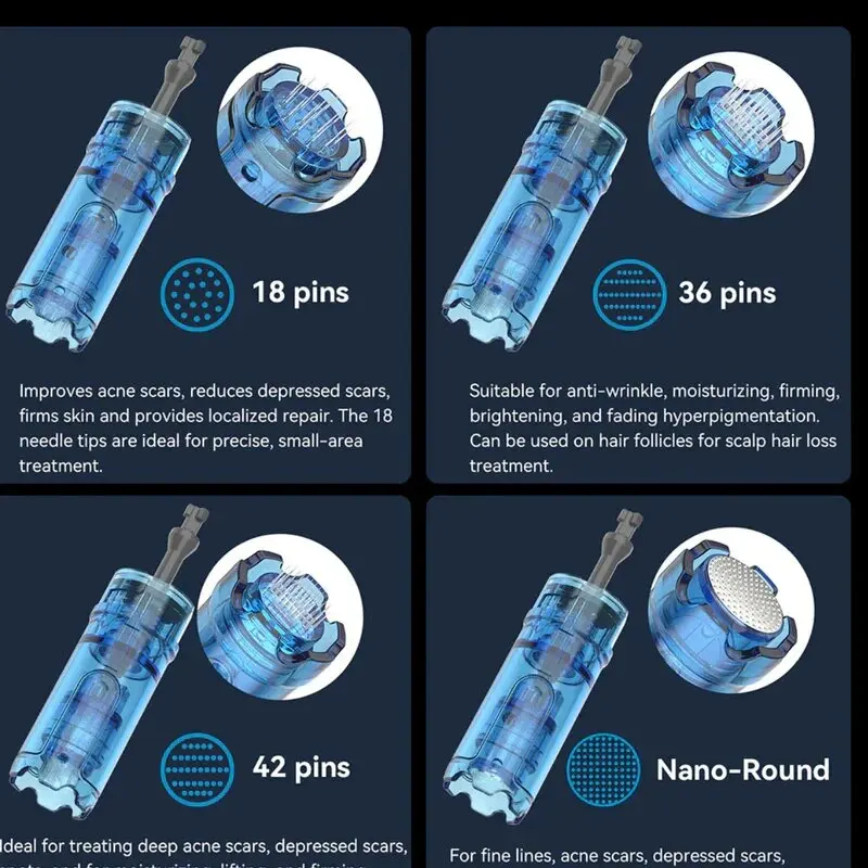Agujas de Repuesto para Dr.Pen M9 con Diseño de Triple Bloqueo, Nano Microagujas que Previenen Infecciones y Penetrarán la Superficie de la Piel