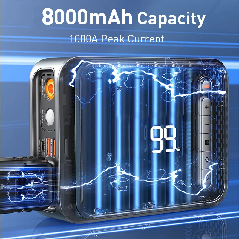 Baseus 2 en 1 arrancador de batería de coche banco de energía compresor de aire bomba infladora 1000A estación de energía portátil refuerzo de cargador de batería de coche