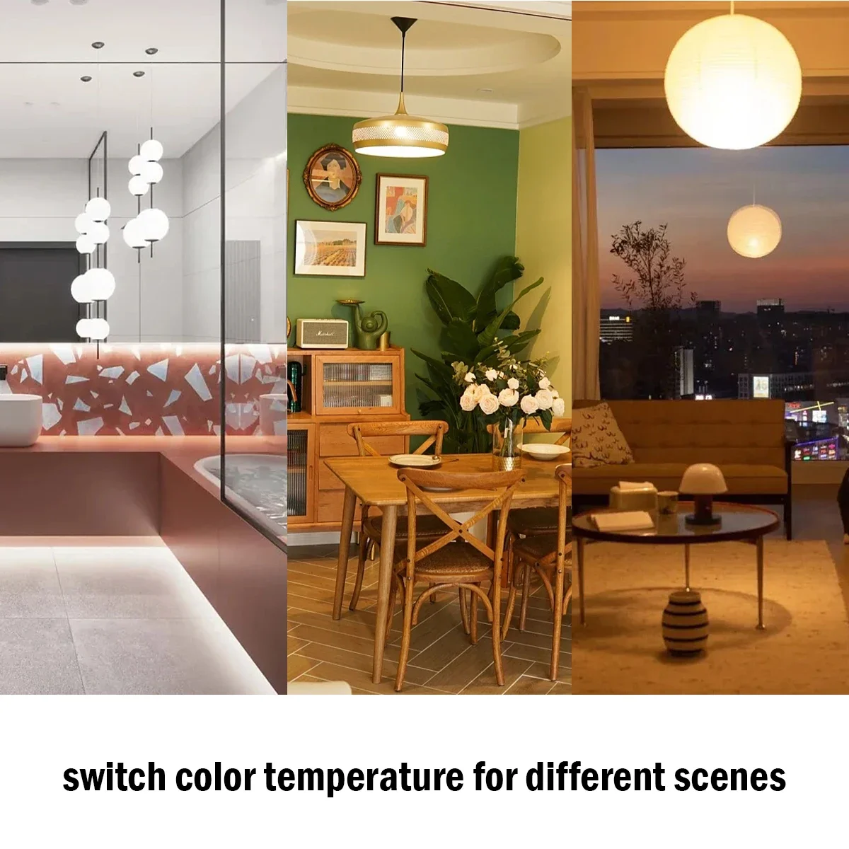 Bombilla LED de 3 colores ajustados AC110 AC220 E27 B22 8W-24W función de memoria CCT luz de reinicio de temperatura de Color para iluminación de interiores