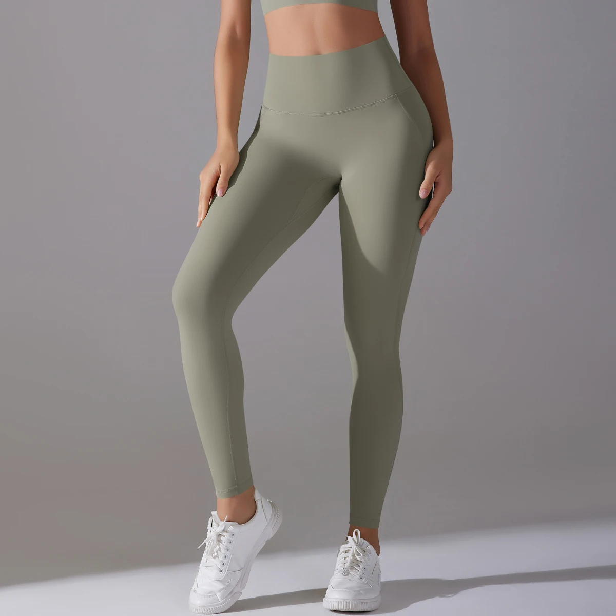 Leggings de yoga para mujer, de cintura alta, con control de abdomen y efecto moldeador de glúteos, ajustados, para realzar los glúteos, color nude