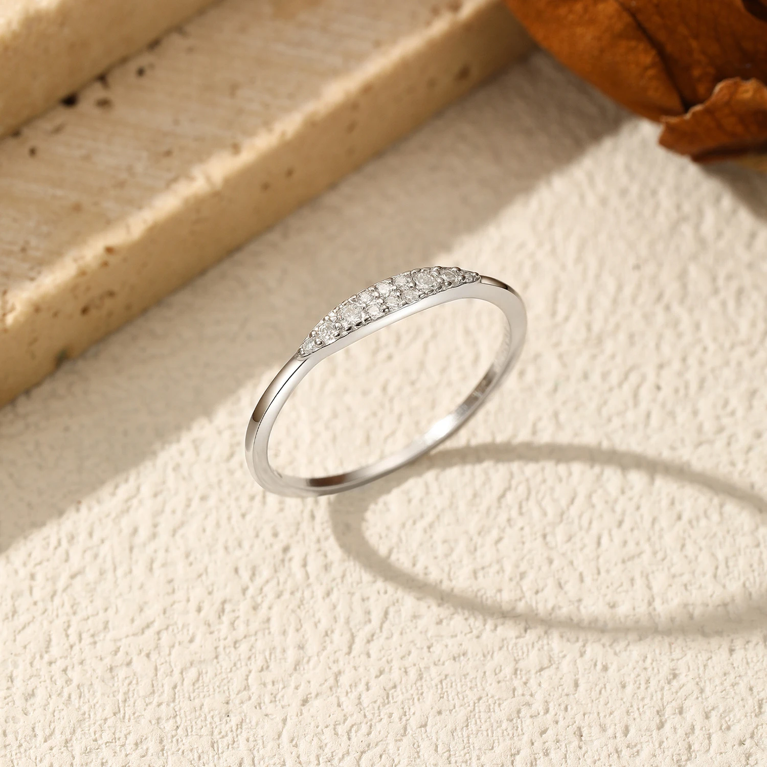 Anillos de moissanita de color D MODIAN, anillo de dedo de plata de ley 925 con diamantes de laboratorio apilables geométricos clásicos para mujer, joyería fina
