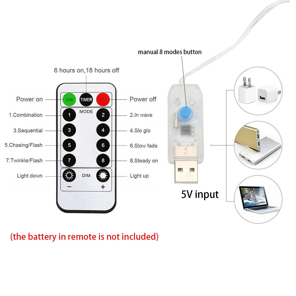 Guirnalda de luces LED con batería de 3M x 1M/2M/3M, guirnalda de luces USB para decoración de cortinas para el hogar, fiesta de boda, Navidad