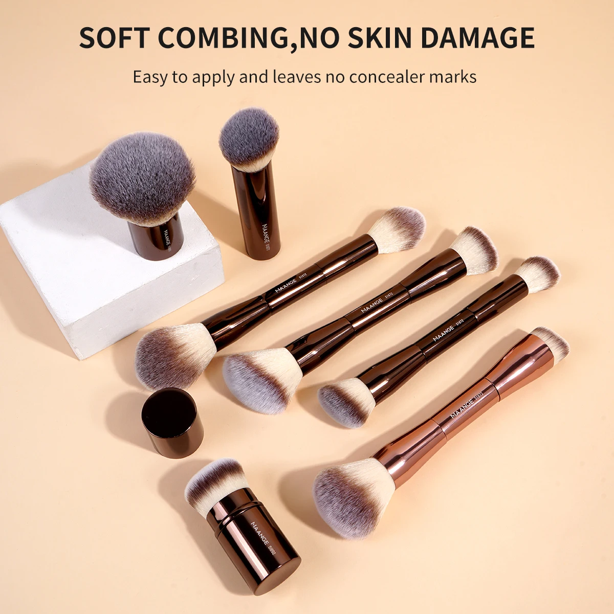 MAANGE 20 unids/set Pro brochas de maquillaje base de doble punta correctores colorete sombras de ojos cepillo para mezcla de polvo de crema líquida