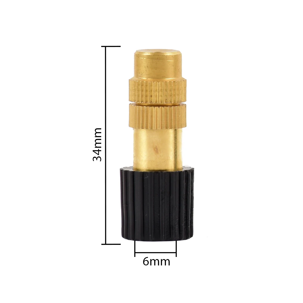 Boquilla de nebulización de cobre ajustable de 2-10 piezas, conector en T de plástico de 4/7mm, aspersor de riego de latón, boquilla de refrigeración