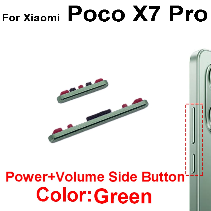 Cable flexible de botón lateral de encendido/apagado y volumen para Xiaomi Poco X7, Poco X7 Pro, F7 Pro - Piezas de reparación
