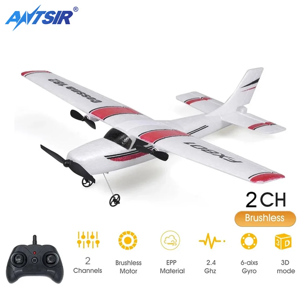 Avión FX801 RC de espuma EPP, 2,4G, 2 canales, RTF, Control remoto, avión de envergadura fija, juguetes, regalos para niños