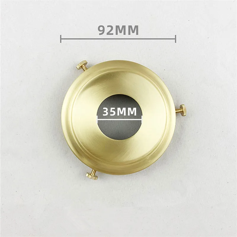 Anillo de tres agujeros de latón 100%, pantalla de tornillo E27 E14, soporte de anillo fijo, conector de casquillo y accesorios de lámpara de cobre fija