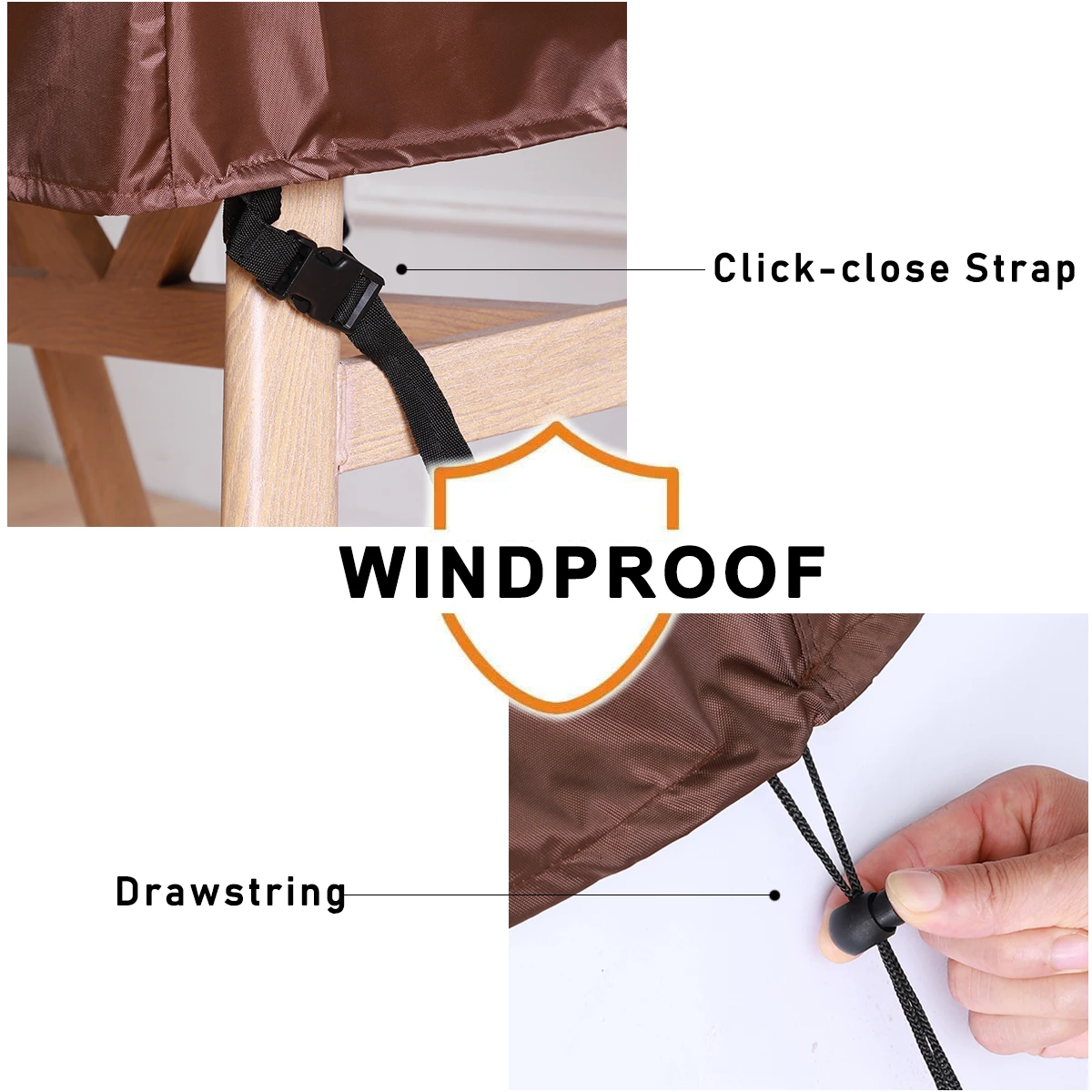 420D HEAVY DUTY Cubierta para muebles de jardín al aire libre para sofá, mesa, silla, Patio, impermeable, a prueba de viento, Anti-UV contra la lluvia y la nieve