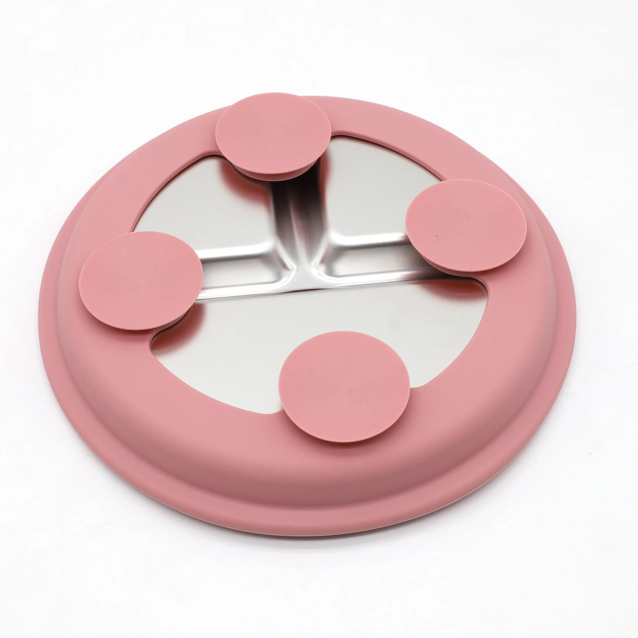 Juego de vajilla de silicona y acero inoxidable de 7 piezas, babero, plato, tazón, cuchara de acero inoxidable, tenedor, juego de vasos multifuncionales.