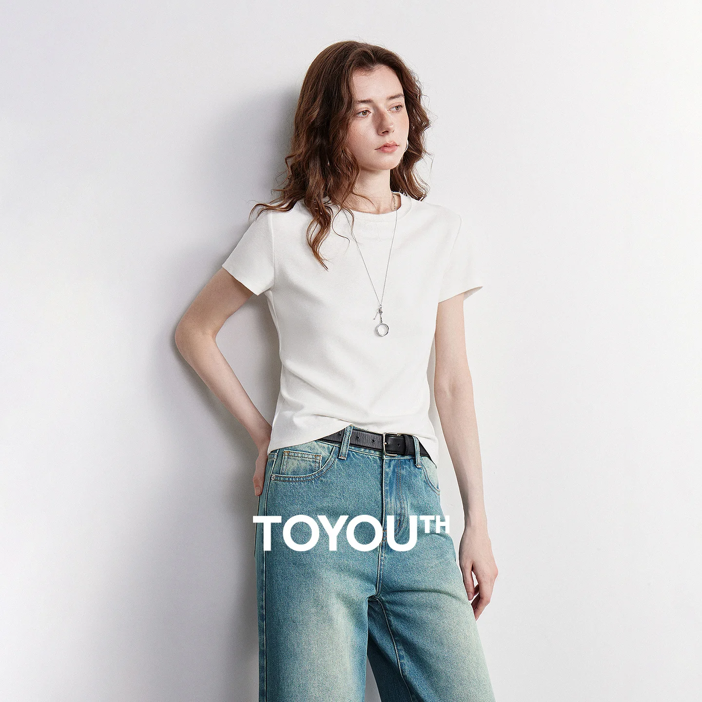 Camiseta de Mujer TOYOUTH, Verano 2026, Nueva, de Algodón, Corte Ajustado, Estilo Dopamina