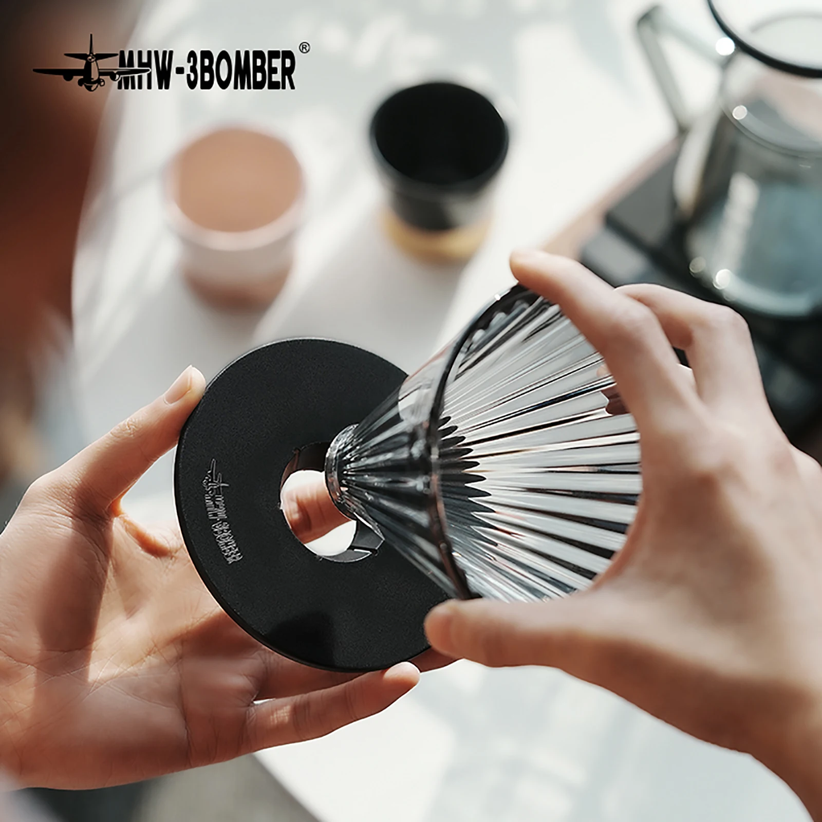 MHW-3BOMBER, tazas con filtro de café, filtros de vidrio reutilizables, accesorios delicados para cafetería y Bar, herramientas de Barista, distribuidor de Espresso