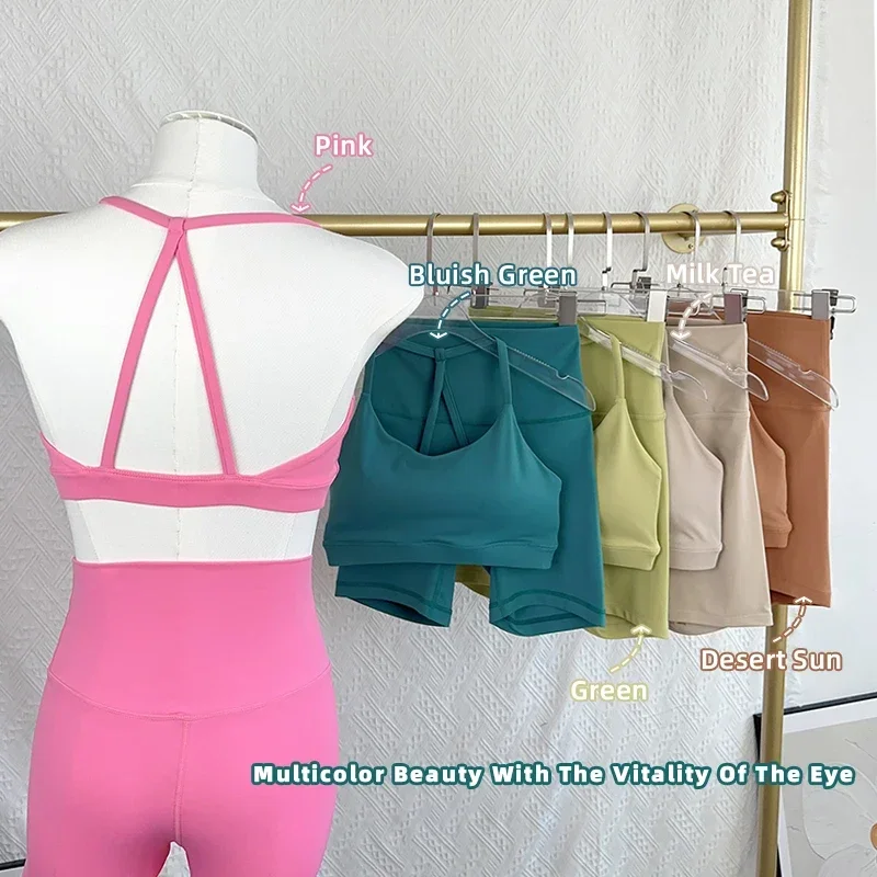 Conjunto de pantalones cortos de Yoga para mujer, chándal, chaleco de Yoga, pantalones cortos de cintura alta, ropa deportiva elástica cómoda de secado rápido para correr y entrenar, 2 piezas